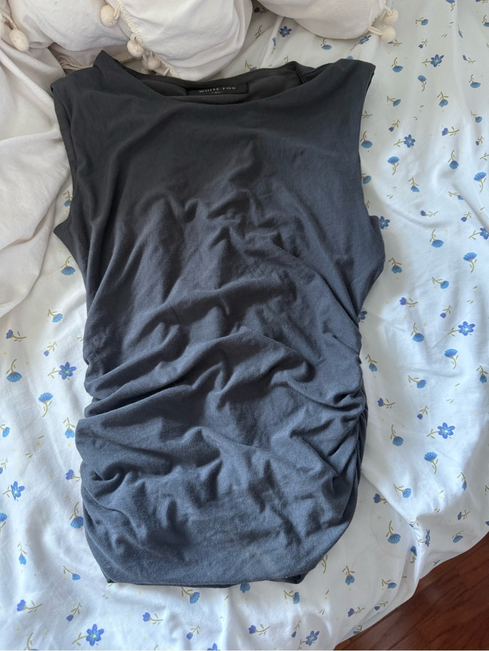White fox grey tank top with open back